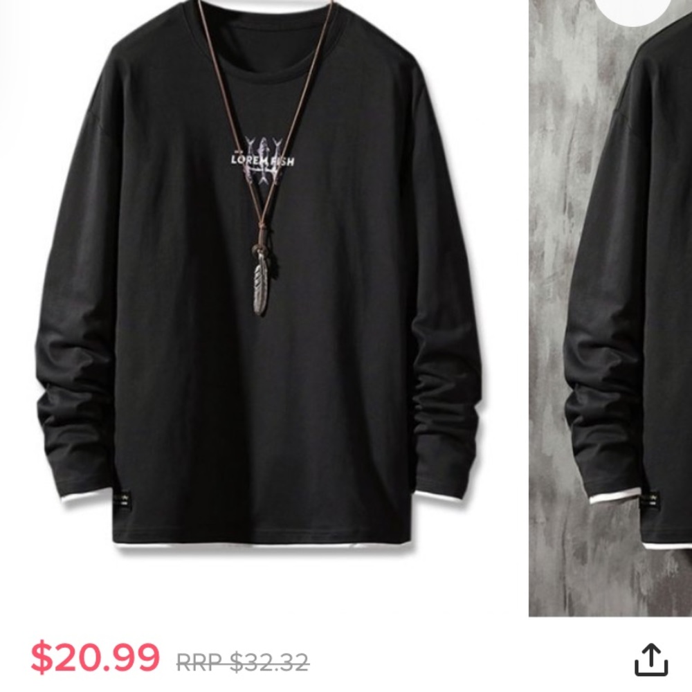 black long sleeve t-shirt from ZAFUL